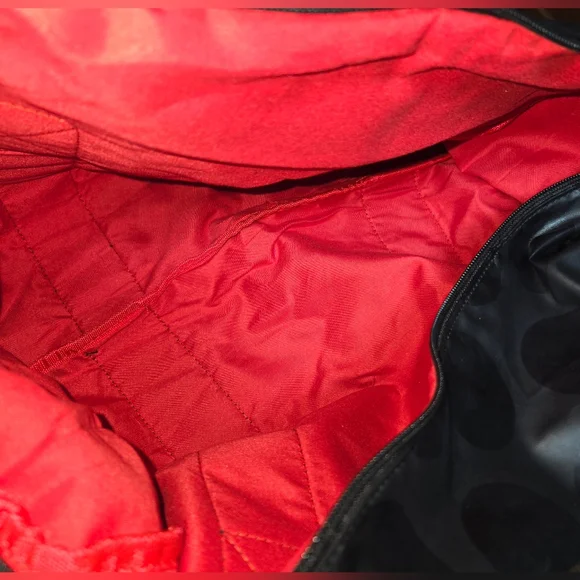 Sephora Black On Black Polka Dot Duffle Travel Carry On Weekender Bag NWOT - Picture 7 of 9